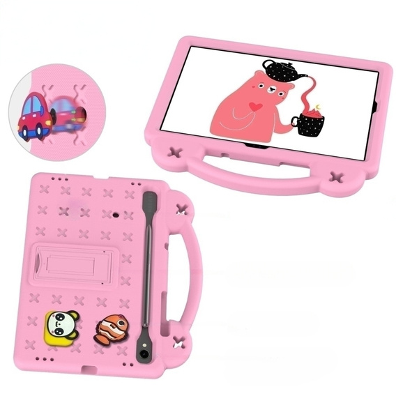 Children's case for Samsung Galaxy Tab S7/S8/S9, Cute Patterns, with stand, pink