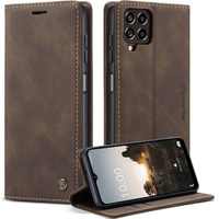 CASEME case for Samsung Galaxy M33 5G, Leather Wallet Case, brown
