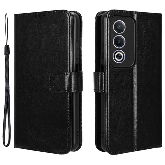 Flip case for Oppo A80, Crazy Horse Wallet, black