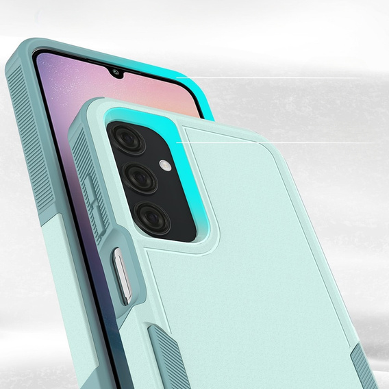 Armored case for Samsung Galaxy A25, Dual-Layer, mint + 9H Glass