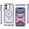 Case with frame for iPhone 11, for MagSafe, transparent / purple