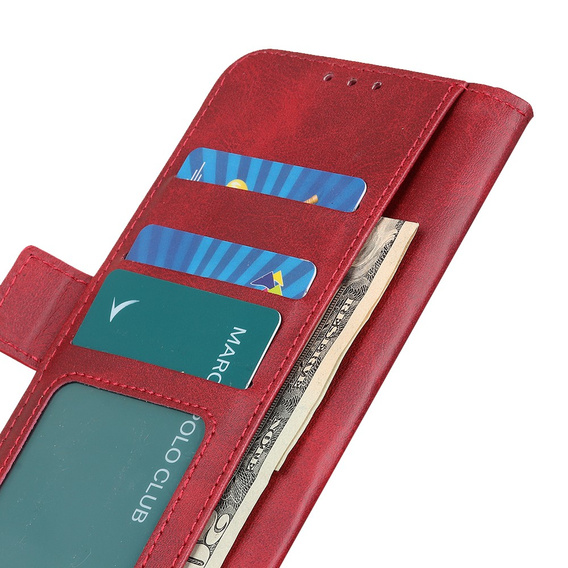 Flip case for Motorola Moto E13, Wallet, red
