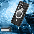 Waterproof case for Samsung Galaxy S24 Ultra, Redpepper, for MagSafe, black