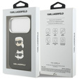 Karl Lagerfeld Grained Karl & Choupette Heads Pins & Logo Case for iPhone 17 Pro