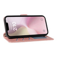 Flip case for iPhone 16E, Rhombus Crossbody Leather, pink rose gold