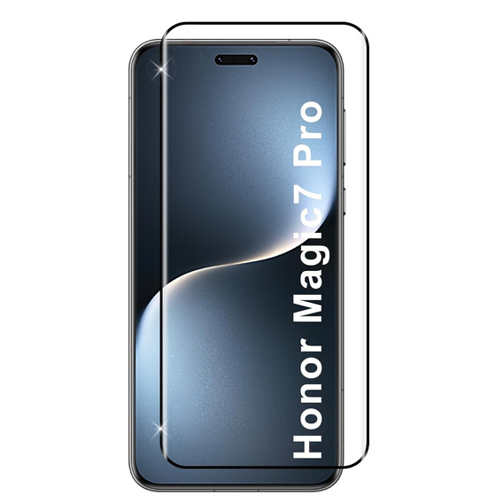 3D Tempered Glass for Honor Magic 7 Pro, black frame