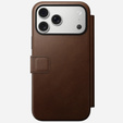Nomad case for iPhone 17 Pro Max, Modern Leather Folio, brown