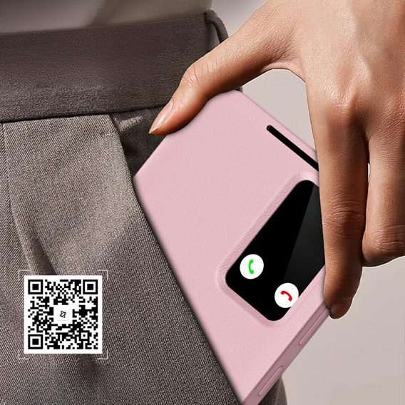 Flip case for Samsung Galaxy S25 Edge, Smart View Wallet, pink