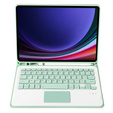 Case + keyboard Samsung Galaxy Tab S9, Leather Pen Slot TouchPad, light green