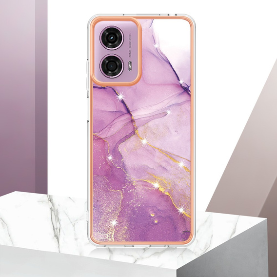 Protective Case for Motorola Moto G24 / G24 Power / G04, Marble Slim Case, purple