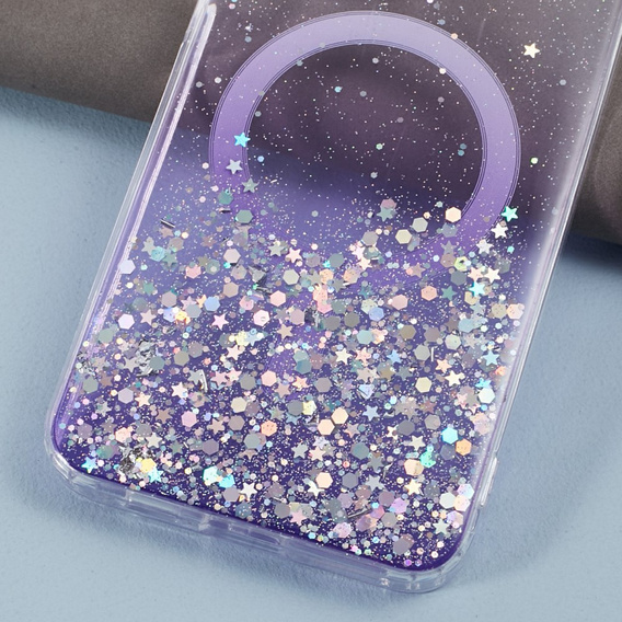 Case for Samsung Galaxy S24+ Plus, Glittery, for MagSafe, purple