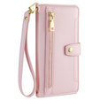 Flip case for Samsung Galaxy A16, Wallet Zipper Pocket, pink