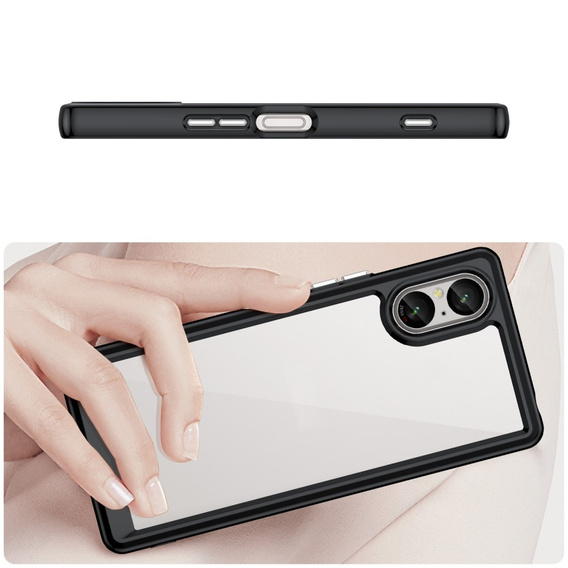 Case for Sony Xperia 5 V, Fusion Hybrid, transparent / black