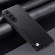 Leather case for Samsung Galaxy M55 5G, leather hybrid, black