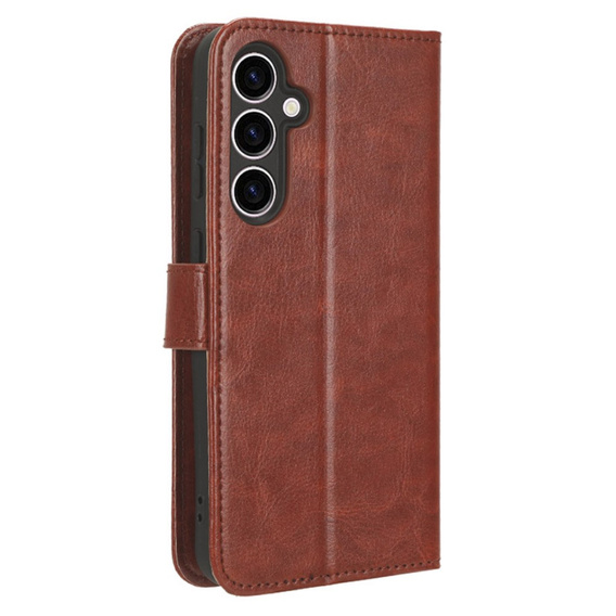 Flip case for Samsung Galaxy S23 FE, Crazy Horse Wallet, brown