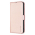 Flip case for Samsung Galaxy A15, BINFEN Wallet, rose gold + 9H glass