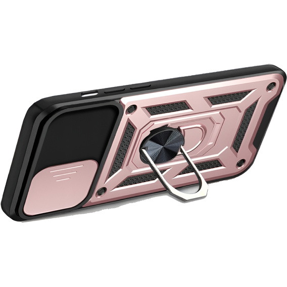 Armored Case for iPhone 16E, CamShield Slide, pink + Tempered Glass 9H