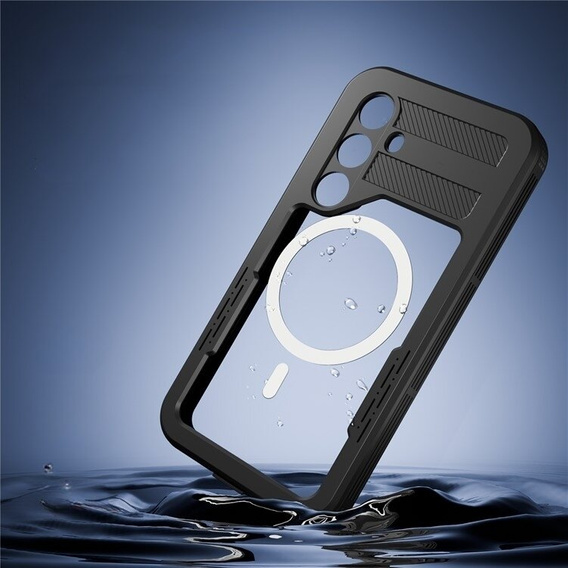 Waterproof case for Samsung Galaxy S24, Redpepper, for MagSafe, black