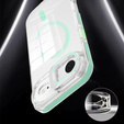 Case for iPhone Air, for MagSafe, with stand, transparent with green inserts