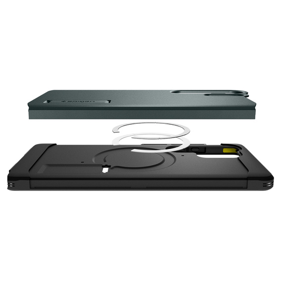 Spigen case for Samsung Galaxy S25 Ultra, Tough Armor Mag MagSafe, green + 9H Tempered Glass