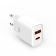 XO CE12 Power charger, USB-C, 20W + USB-C - Lightning cable, White