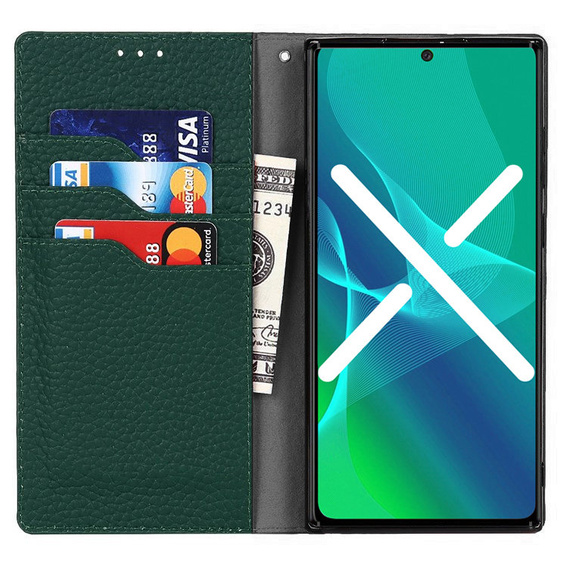 Leather case for Samsung Galaxy S20, ERBORD Grain Leather, green