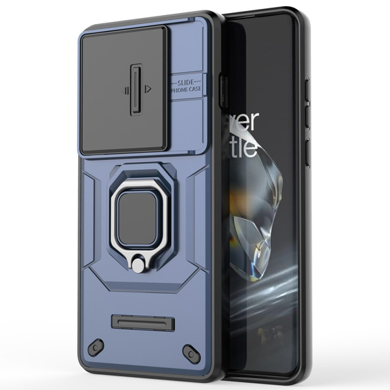 Case for OnePlus 12 5G, KickStand Camera Lens, blue