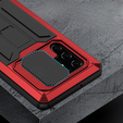 Armored case for Samsung Galaxy S22 Ultra, R-JUST CamShield Slide, red