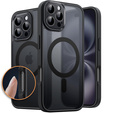Case for iPhone 16 Pro, for MagSafe, ERBORD Matt Case, black + Screen Glass