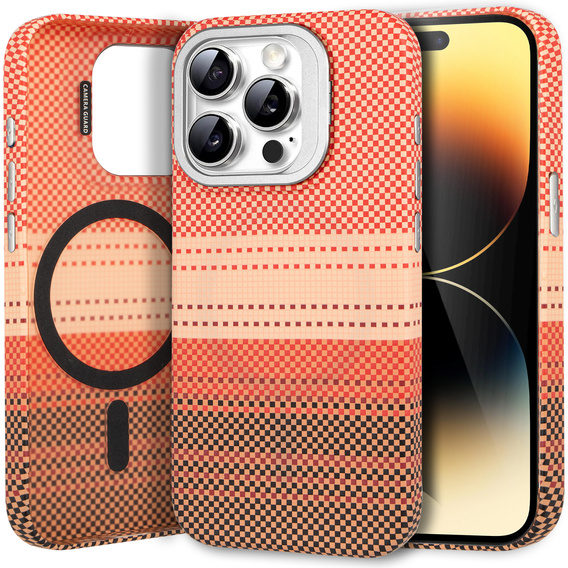 Case for iPhone 14 Pro, Frame Kickstand, for MagSafe, Sunset Orange
