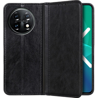 Flip case for OnePlus 11 5G, Split Leather, black