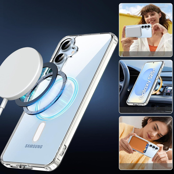Case for Samsung Galaxy S25+ Plus, Fusion Hybrid, for MagSafe, transparent + Screen Glass