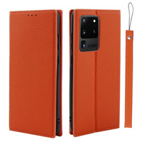 Leather case for Samsung Galaxy S20 Ultra, ERBORD Grain Leather, orange