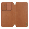 NILLKIN flip case for Samsung Galaxy A56, CamShield Qin Pro, leather, brown