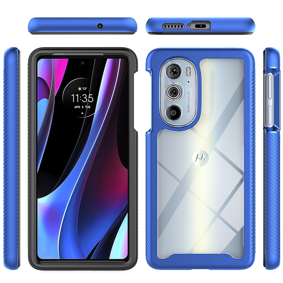 Case for Motorola Edge 30 Pro, Shockproof, with film, blue
