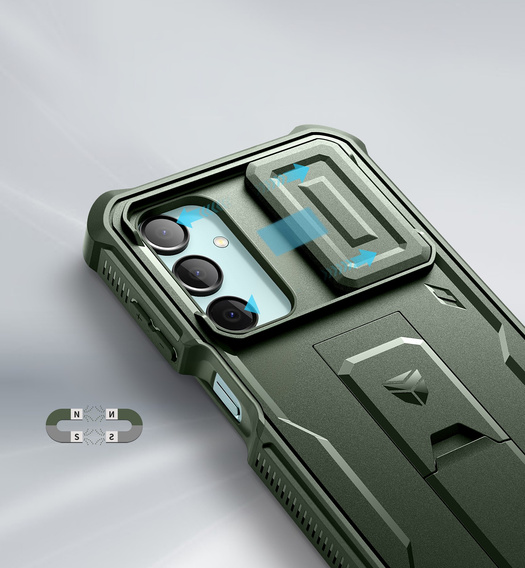 Armored case for Samsung Galaxy A16, Dexnor Full Body (Two Frames), green