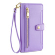 Flip case for iPhone 14 Pro, Wallet Zipper Pocket, purple