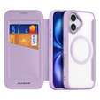 Dux Ducis case for iPhone 17, Skin X Pro, with flap, for MagSafe, purple
