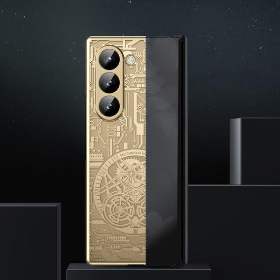 Case for Samsung Galaxy Z Fold6 5G, Mechanical Legend, gold