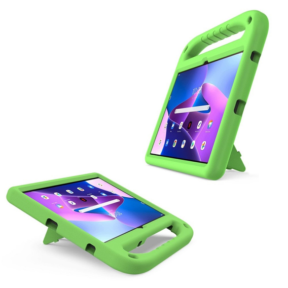 Children's Case for Lenovo Tab M10 Plus 10.6 Gen 3 TB-125F TB-128F, Children's Case with Holder, green