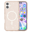 Case for iPhone 17, for MagSafe, glitter, translucent gold