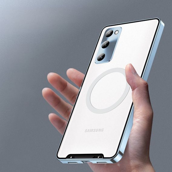 Camera Protection Case for Samsung Galaxy S20 FE, CamShield MagSafe, transparent / blue