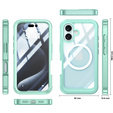 Case for iPhone 16 Plus, Shockproof, with glass, for MagSafe, green