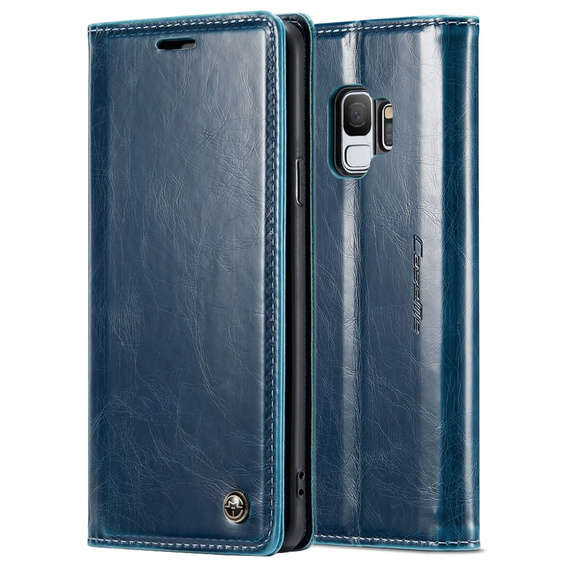 CASEME flip case for Samsung Galaxy S9, Waxy Textublue, blue
