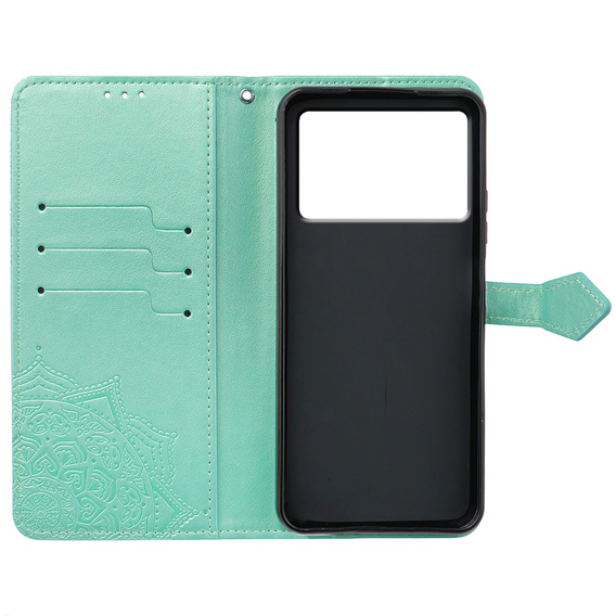 Flip case for Xiaomi Poco X6 Pro 5G, Mandala, pink rose gold