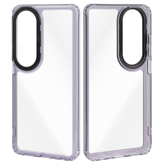 Case for Oppo A60, Fusion Hybrid, transparent / purple