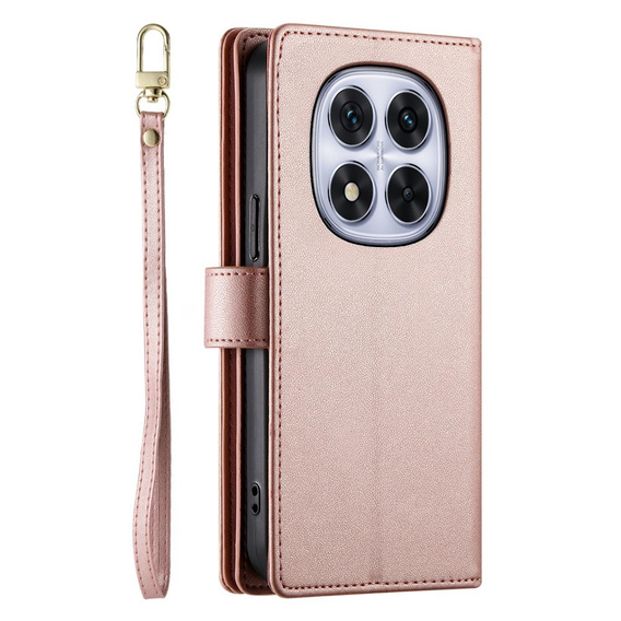 Flip case for Xiaomi Redmi Note 14 Pro 5G / Poco X7 5G, Wallet Zipper Pocket, pink