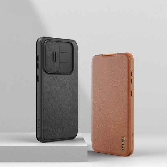 NILLKIN flip case for Samsung Galaxy A56, CamShield Qin Pro, leather, brown