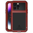 Love Mei Case for iPhone 14 Pro Max, armored with glass, red