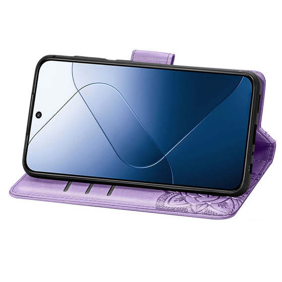 Flip case for Xiaomi 14T, Butterfly, purple
